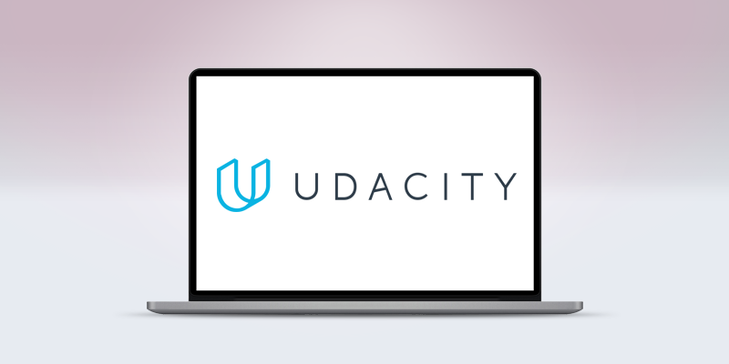 Udacity logo on laptop screen